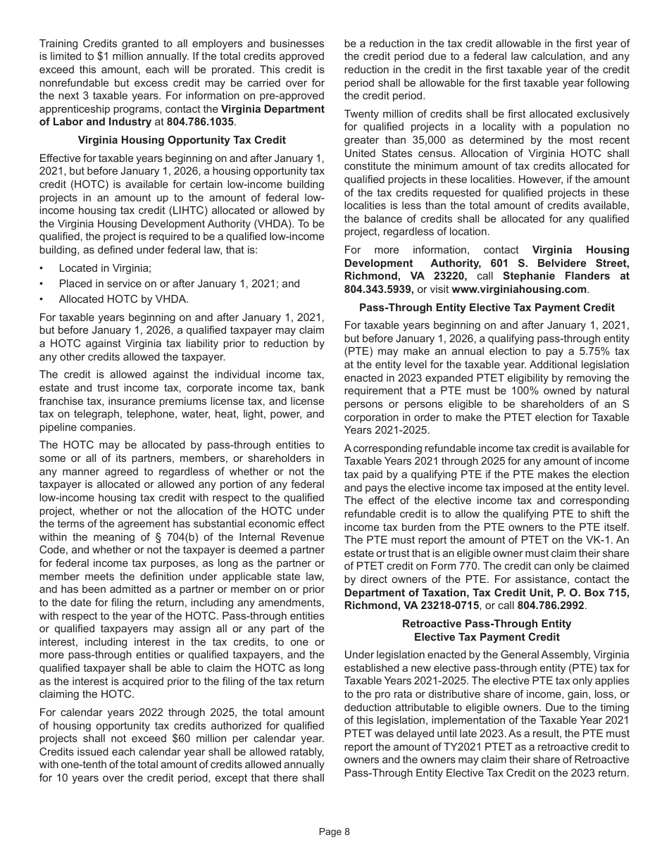 Instructions for Form 770 Virginia Fiduciary Income Tax Return - Virginia, Page 10