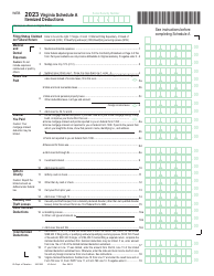 Document preview: Schedule A Virginia Itemized Deductions - Virginia, 2023