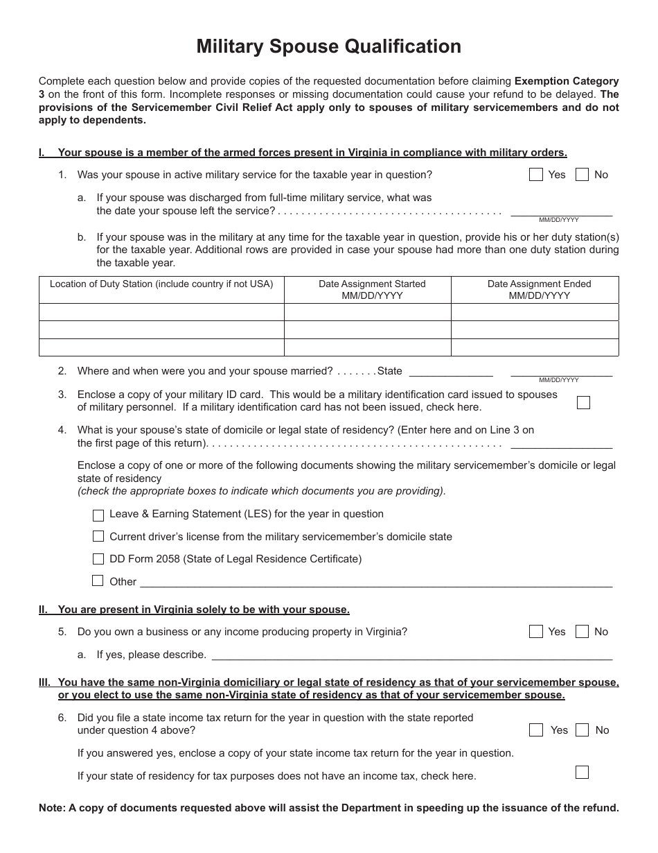 Form 763-S Special Nonresident Claim for Individual Income Tax Withheld - Virginia, Page 2