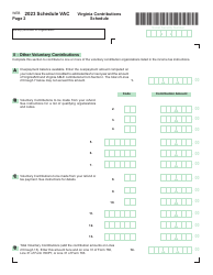 Schedule VAC Virginia Contributions Schedule - Virginia, Page 2