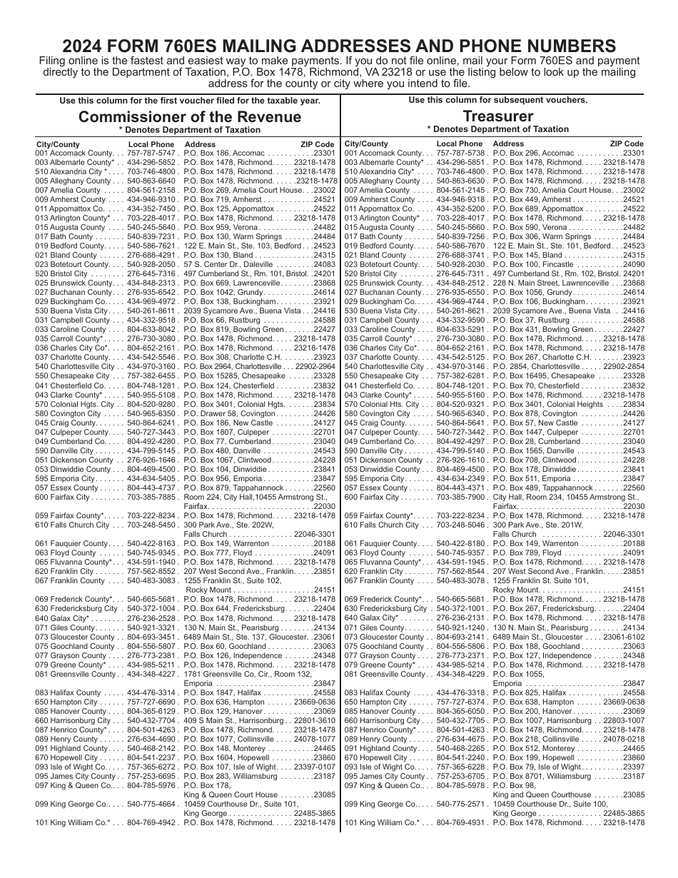 Form 760ES Virginia Estimated Income Tax Payment Vouchers for Individuals - Virginia, Page 7