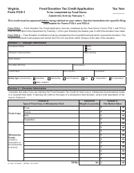 Document preview: Form FCD-1 (FCD-2) Food Donation Tax Credit Application and Donation Certification - Virginia