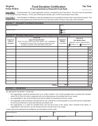 Form FCD-1 (FCD-2) Food Donation Tax Credit Application and Donation Certification - Virginia, Page 3