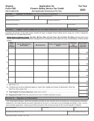 Form FSD Application for Firearm Safety Device Tax Credit - Virginia, Page 3