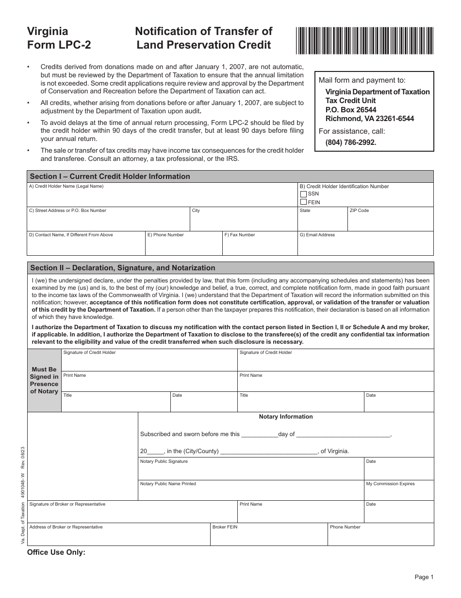 Form LPC-2 Download Fillable PDF or Fill Online Notification of ...