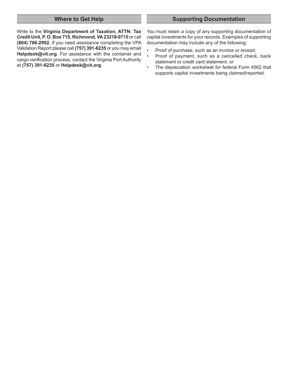 Form ITF Application for International Trade Facility Tax Credit - Virginia, Page 9