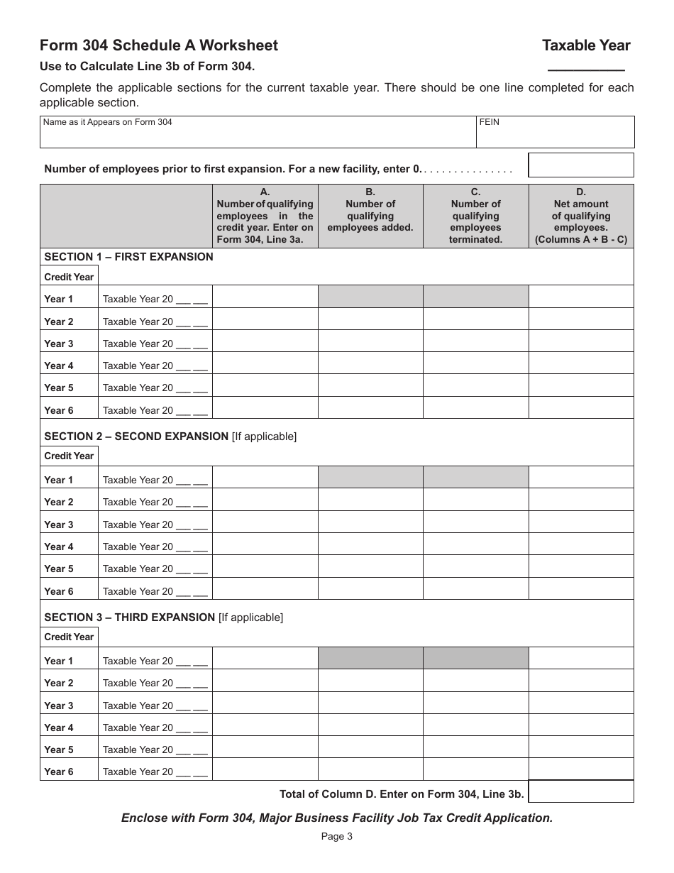 Form 304 Major Business Facility Job Tax Credit Application - Virginia, Page 3