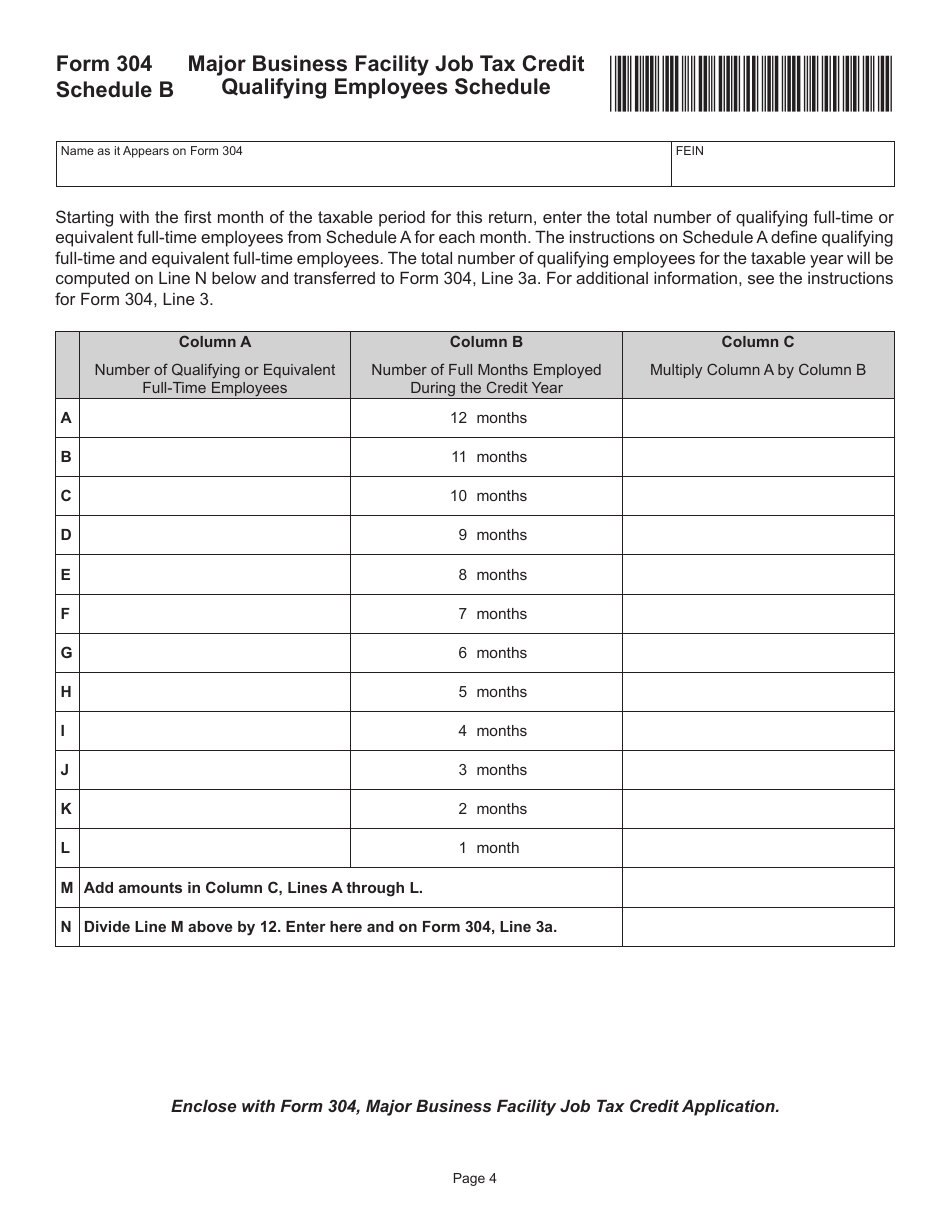Form 304 Major Business Facility Job Tax Credit Application - Virginia, Page 4