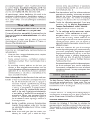 Form 304 Major Business Facility Job Tax Credit Application - Virginia, Page 7