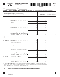 Maryland Form 500 (COM/RAD-001) Corporation Income Tax Return - Maryland, Page 4