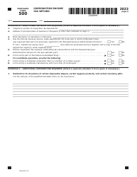Maryland Form 500 (COM/RAD-001) Corporation Income Tax Return - Maryland, Page 5
