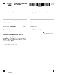 Maryland Form 500 (COM/RAD-001) Corporation Income Tax Return - Maryland, Page 6