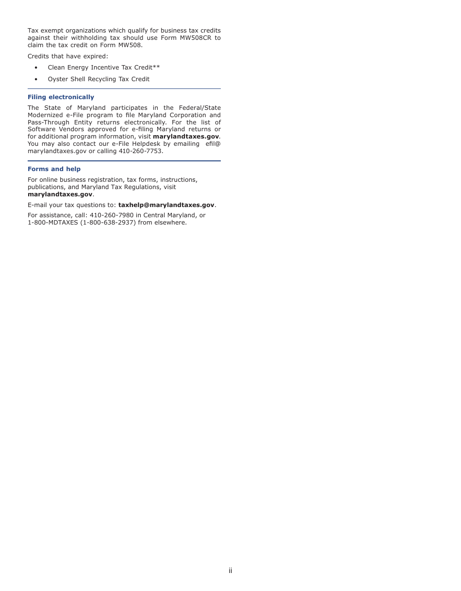 Instructions for Maryland Form 500, COM / RAD-001 Corporation Income Tax Return - Maryland, Page 3