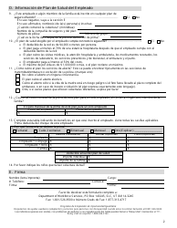 Formulario DHHS116M-SP Informacion Del Seguro De Salud Del Empleador - Utah (Spanish), Page 2