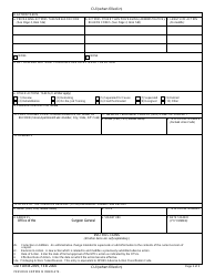 DD Form 2499 Health Care Practitioner Action Report, Page 2