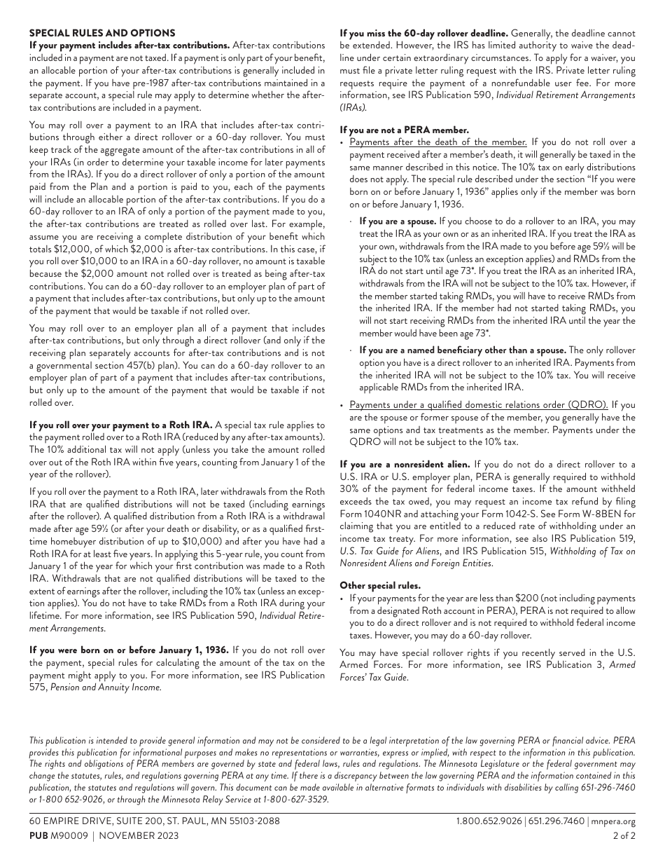 Form M50001 Svf Plan Lump-Sum Retirement Benefit Application - Minnesota, Page 4