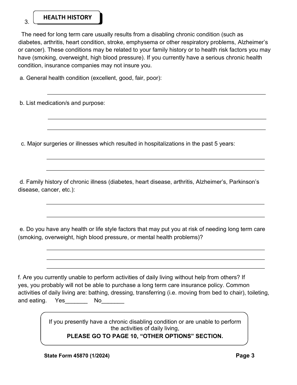 State Form 45870 Self-assessment Guide for Long Term Care Insurance - Indiana, Page 5