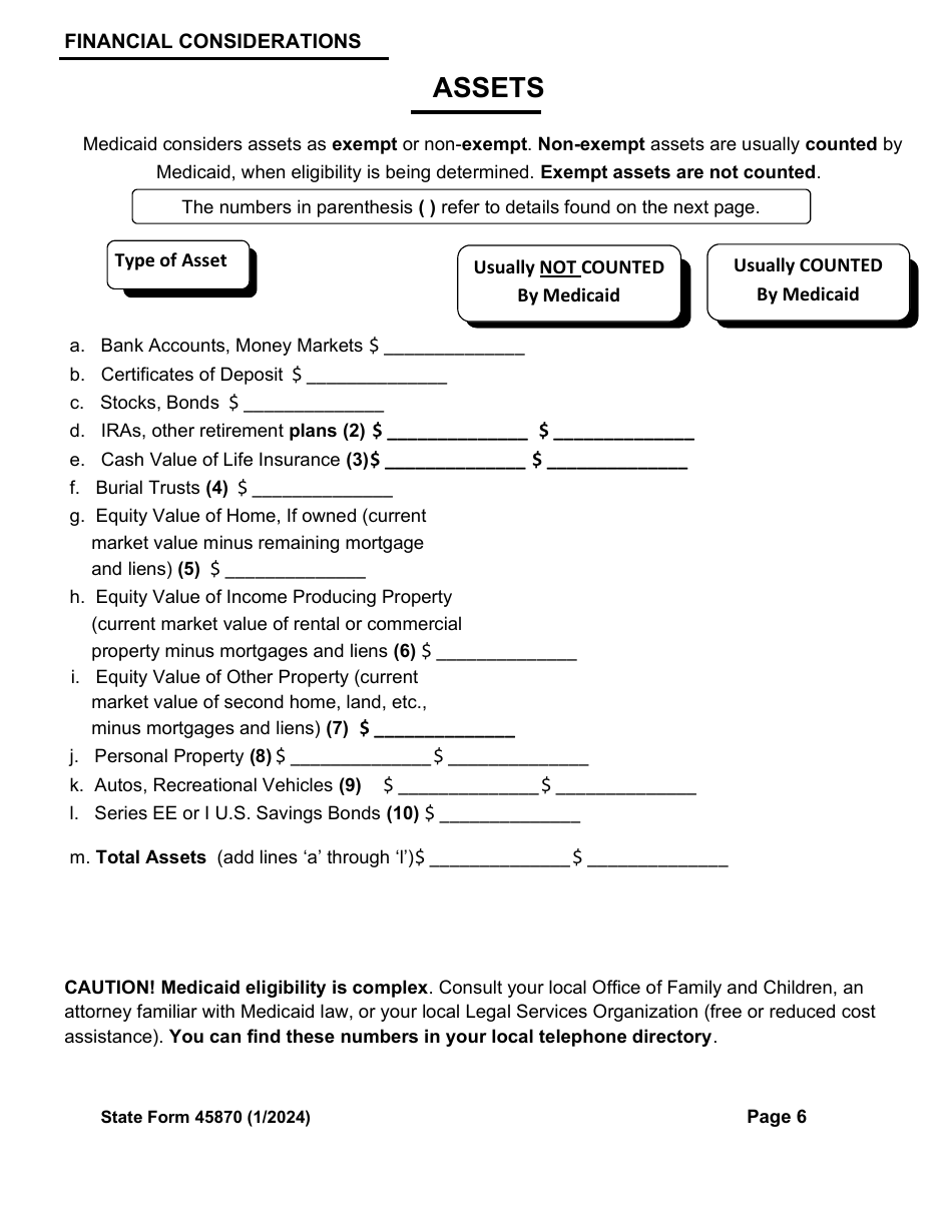 State Form 45870 Self-assessment Guide for Long Term Care Insurance - Indiana, Page 8