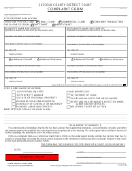 Form DC-283 Complaint Form - Suffolk County, New York