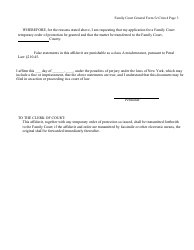 Criminal Form 4 (General Form 5C) Affirmation in Support of Issuance of Family Court Temporary Order of Protection (By Peace or Police Officer, Agency or Designated Person) - New York, Page 3