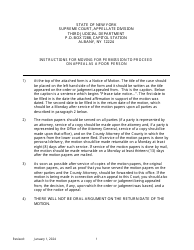 Document preview: Notice of Motion for Permission to Proceed as Poor Person on Appeal - New York
