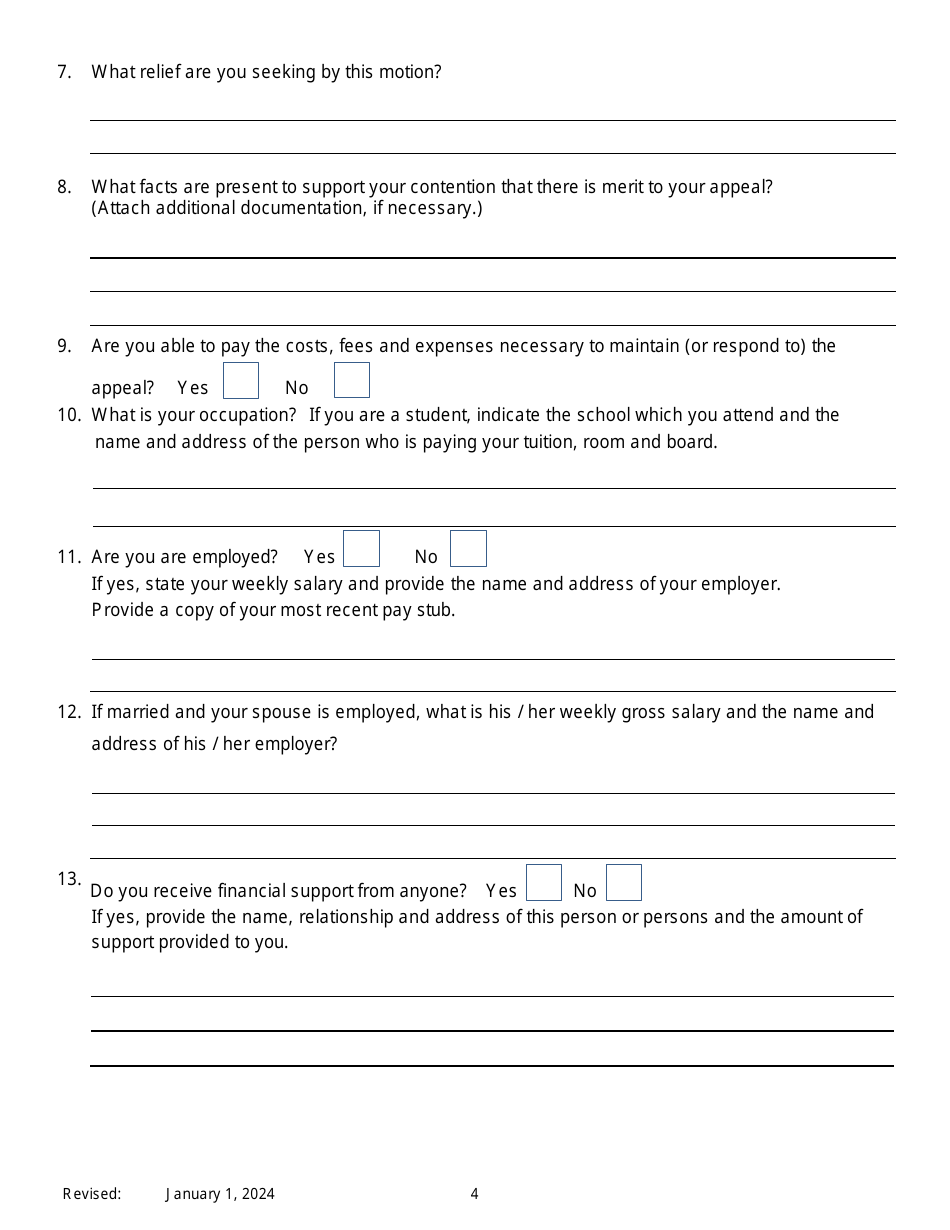 Notice of Motion for Permission to Proceed as Poor Person on Appeal - New York, Page 4