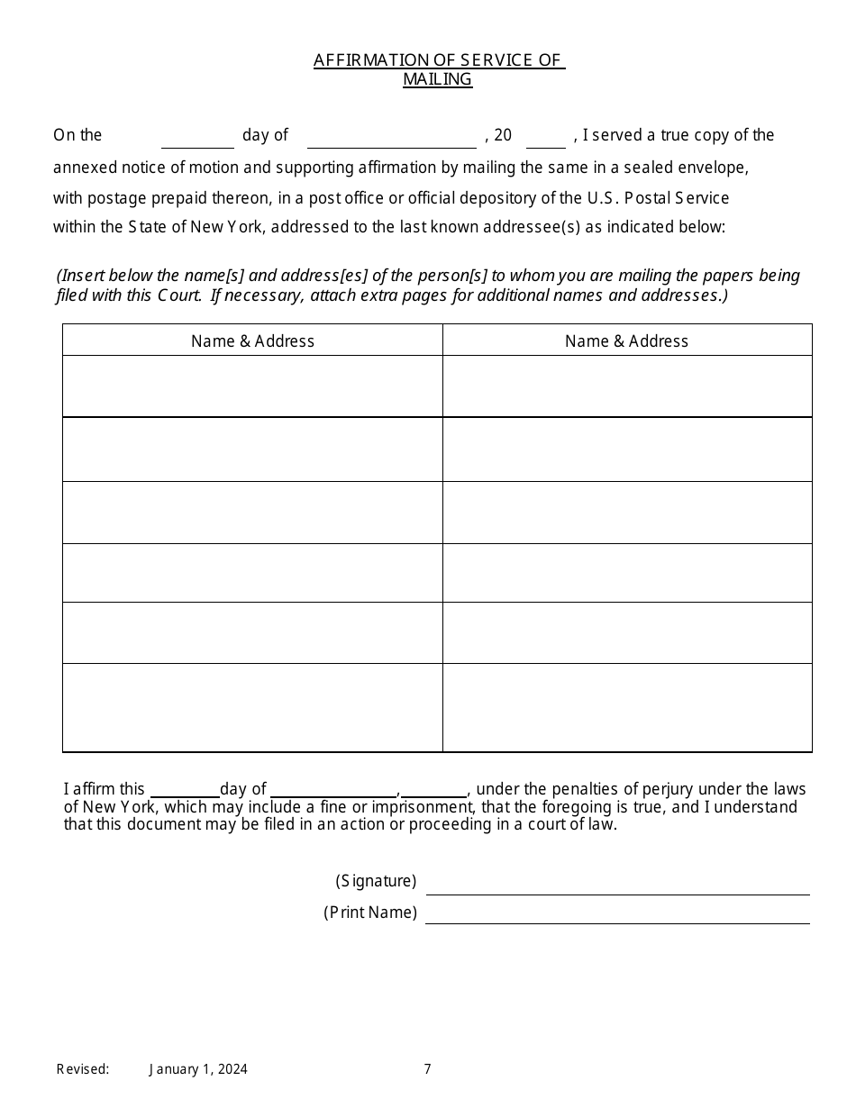 Notice of Motion for Permission to Proceed as Poor Person on Appeal - New York, Page 7