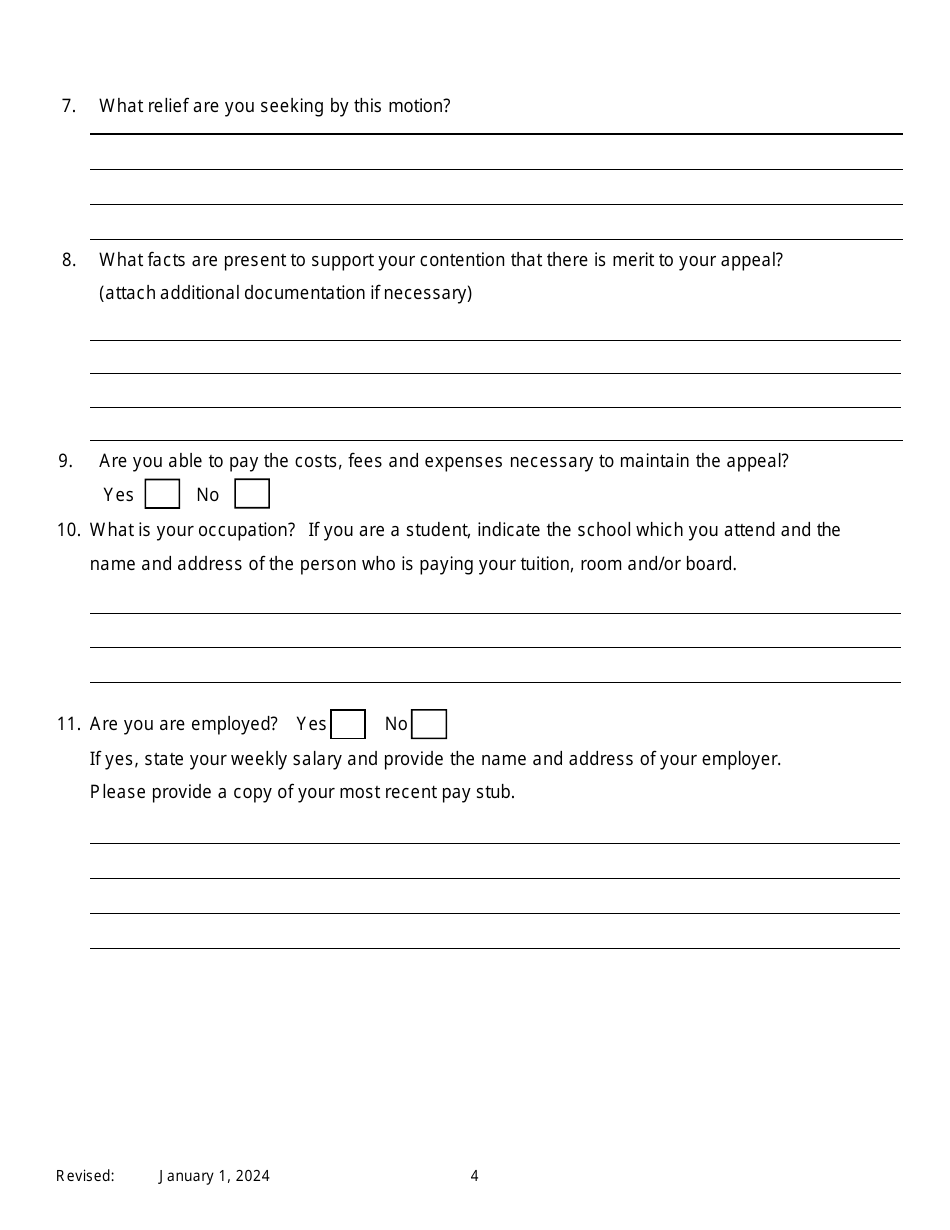Notice of Motion by Appellant for Permission to Proceed as a Poor Person / Assignment of Counsel on Appeal of an Order of Family Court - New York, Page 4
