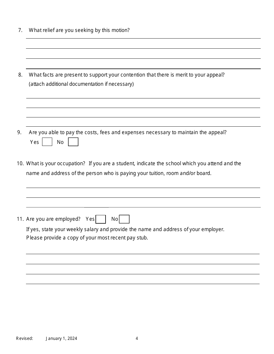 Notice of Motion by Respondent for Permission to Proceed as a Poor Person / Assignment of Counsel on Appeal of an Order of Family Court - New York, Page 4