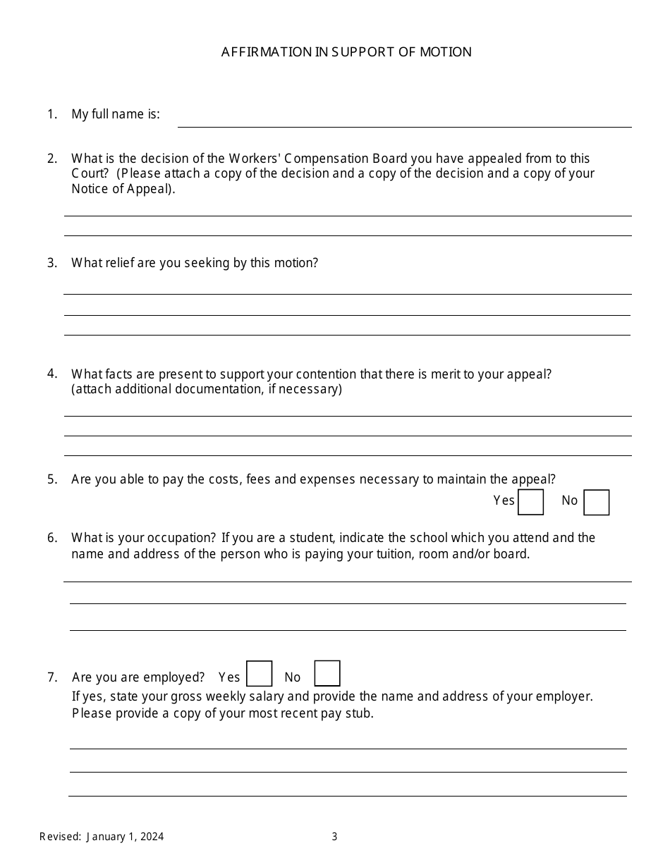 Notice of Motion for Permission to Proceed as Poor Person on Appeal and to Have the Appeal Heard on the Original Board File - New York, Page 3