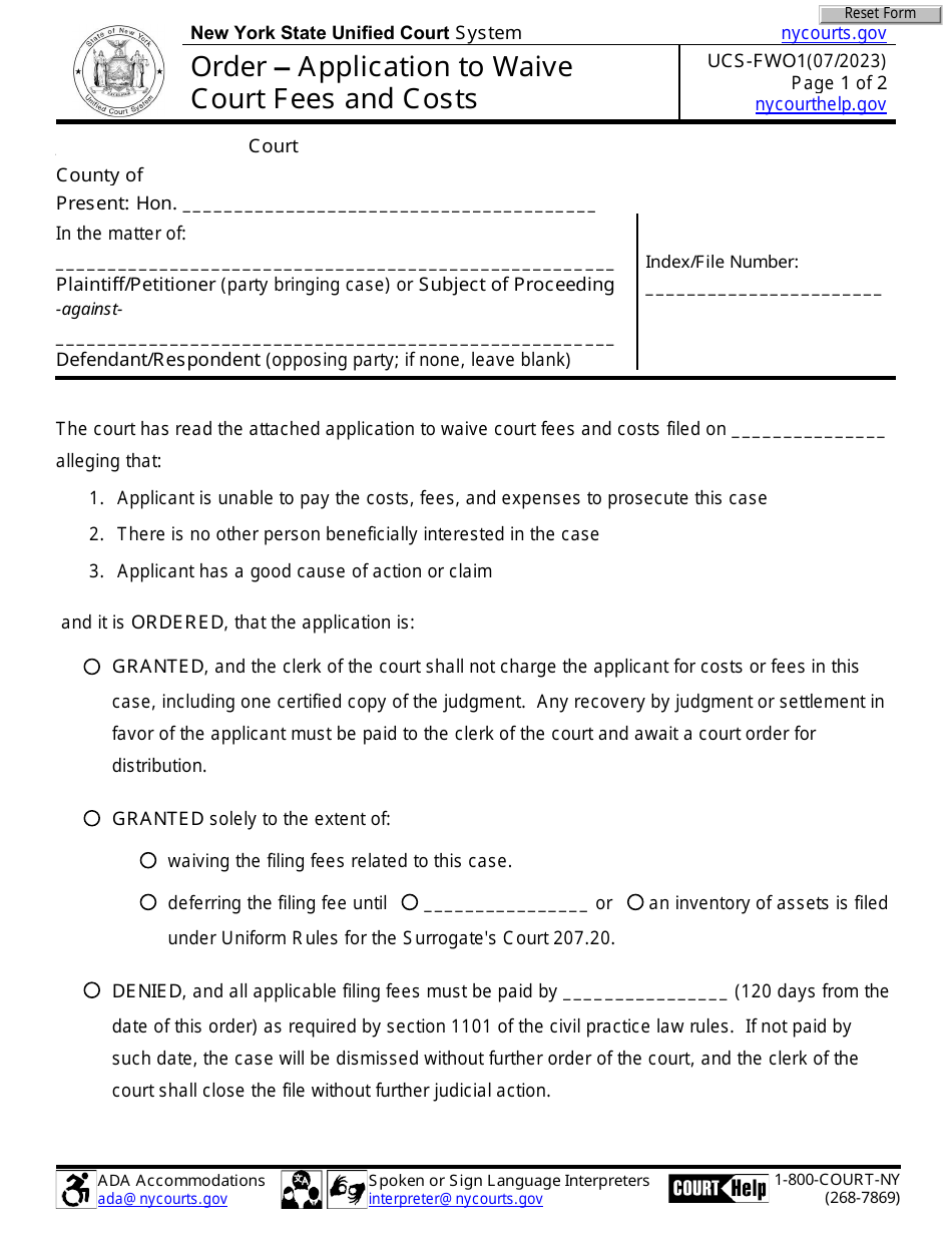 Form UCS FWO1 Fill Out Sign Online And Download Fillable PDF New