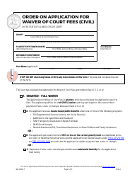 Document preview: Form WA-O604.7 Order on Application for Waiver of Court Fees (Civil) - Illinois