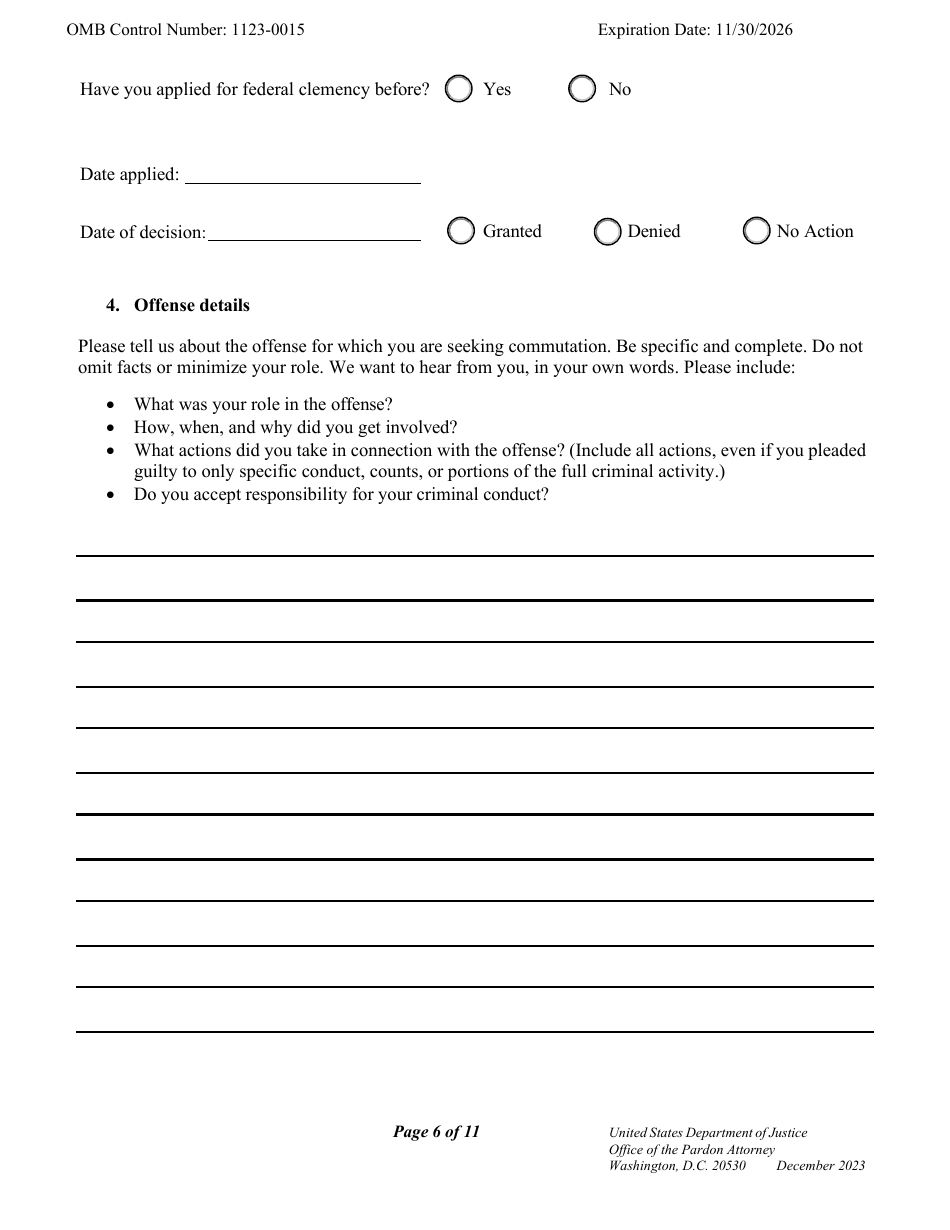 Petition for Commutation of Sentence, Page 6