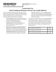 Document preview: Form DR1703 Early Childhood Educator Income Tax Credit - Colorado, 2023