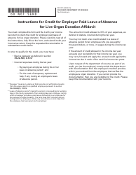 Document preview: Form DR0375 Credit for Employer Paid Leave of Absence for Live Organ Donation - Colorado, 2023