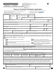 Document preview: Form DR0222 Tobacco Products Distributor Application - Colorado