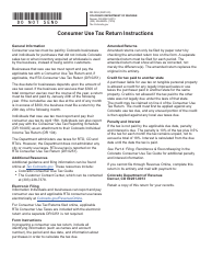 Form DR0252 Consumer Use Tax Return - Colorado