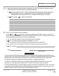 Form WV-109 Notice of Court Hearing - California, Page 2
