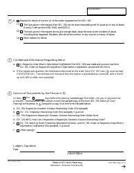 Form DV-109 Notice of Court Hearing - California, Page 2