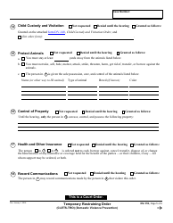 Form DV-110 Temporary Restraining Order - California, Page 5