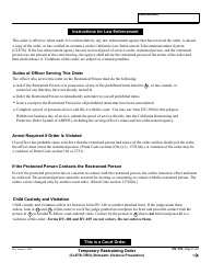 Form DV-110 Temporary Restraining Order - California, Page 8