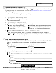 Form DV-100 Request for Domestic Violence Restraining Order - California, Page 2