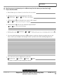 Form DV-100 Request for Domestic Violence Restraining Order - California, Page 4