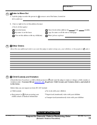 Form DV-100 Request for Domestic Violence Restraining Order - California, Page 8