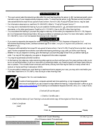 Form CH-109 Notice of Court Hearing - California, Page 3
