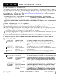 Document preview: Form ADOPT-050-INFO How to Adopt a Child in California - California