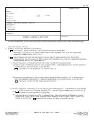 Form UD-105 Answer - Unlawful Detainer - California