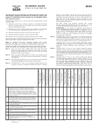 Maryland Form 502R (COM/RAD-020) Retirement Income - Maryland, Page 2