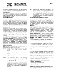 Maryland Form 502S (COM/RAD031) Heritage Structure Rehabilitation Tax Credit - Maryland, Page 2