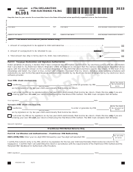 Maryland Form EL101 (COM/RAD-059) E-File Declaration for Electronic Filing - Maryland